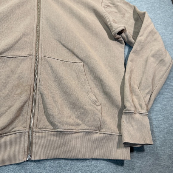 Joah Brown Hoodie‎ Women One Size Beige Zip Up Relaxed Fit Minimalist Casual - Picture 2 of 11